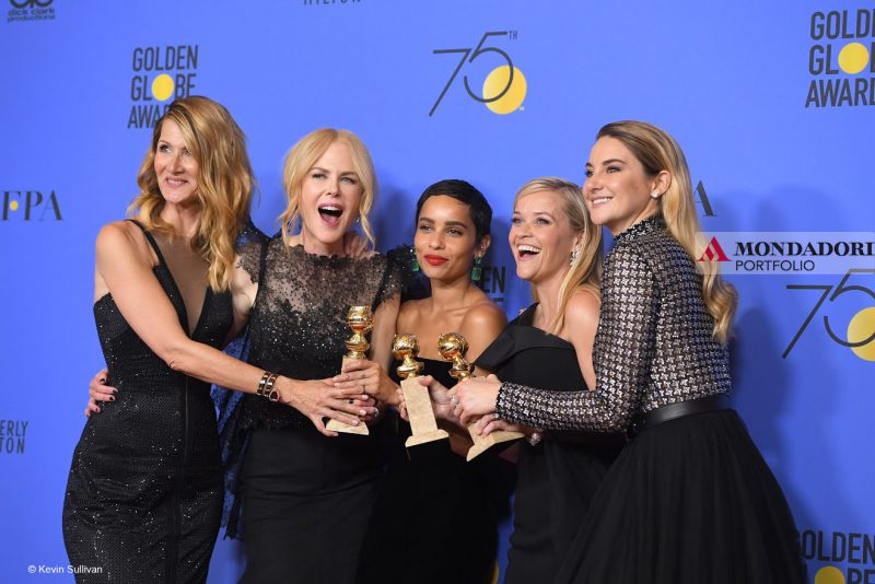 Golden Globes: Il cast di "Big Little Lies": Laura Dern, Nicole Kidman, Zoe Kravitz, Reese Whiterspoon e Shailene Woodley alla 75esima edizione dei Golden Globes 