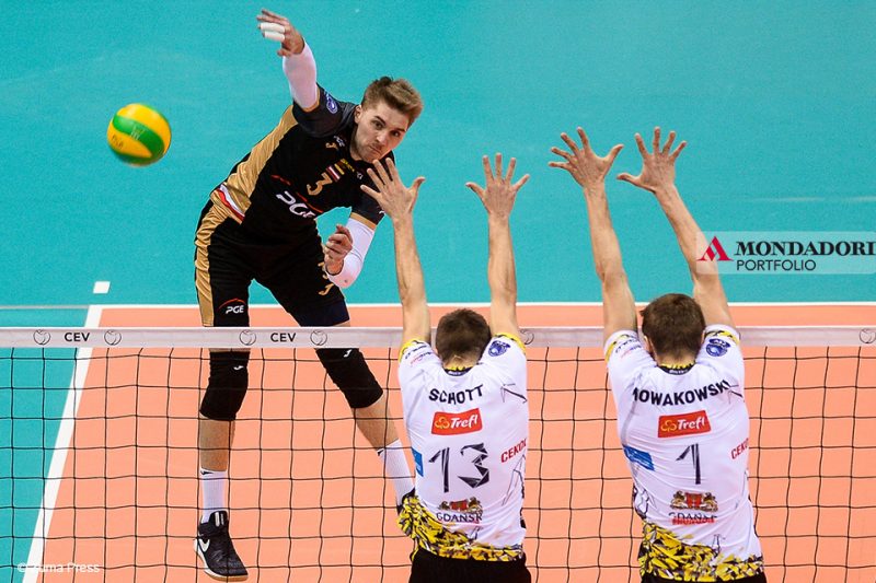 Sport - Renee Teppan durante la partita di Volleyball Champions League tra Trefl Gdansk e PGE Skra Belchatow all'Arena Ergo di Danzica.